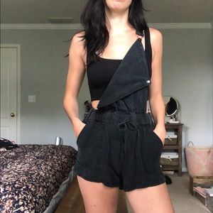 Vintage Havana Black Vintage Denim Overalls